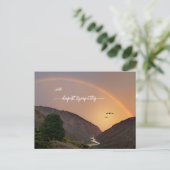 最も深い哀悼の虹の弔慰葉書 ポストカード (スタンド正面)