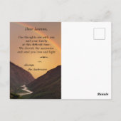 最も深い哀悼の虹の弔慰葉書 ポストカード (裏面)