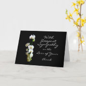 最も深い悔やみや弔慰おばさん白い蘭 カード (黄色い花)