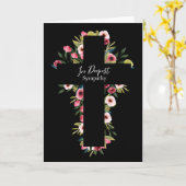 最も深い悔やみや弔慰かわいらしフローラ水色クロス カード (黄色い花)