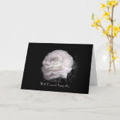 最も深い悔やみや弔慰でエレガント淡い色のピンク色のバラ カード (黄色い花)