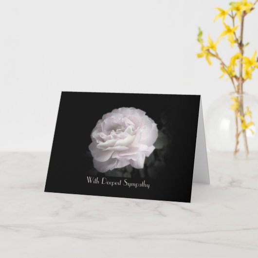 最も深い悔やみや弔慰でエレガント淡い色のピンク色のバラ カード (黄色い花)