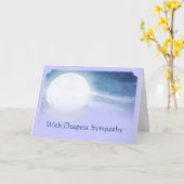 最も深い悔やみや弔慰で美しい月の夜空 カード (黄色い花)