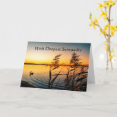 最も深い悔やみや弔慰で美しい湖ペリカンバード カード (黄色い花)