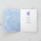 最も深い悔やみや弔慰で美しい青いトンボのカード カード (内部)