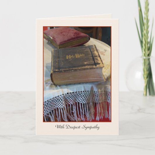 最も深い悔やみや弔慰で、ヴィンテージ聖書の挨拶 カード (正面)
