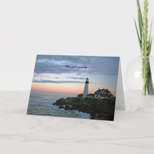 最も深い悔やみや弔慰で、日没にセンチメント カード (正面)