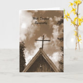 最も深い悔やみや弔慰で、旧国教会セピア カード (黄色い花)