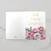 最も深い悔やみや弔慰で 箔グリーティングカード (外側レイダウン)