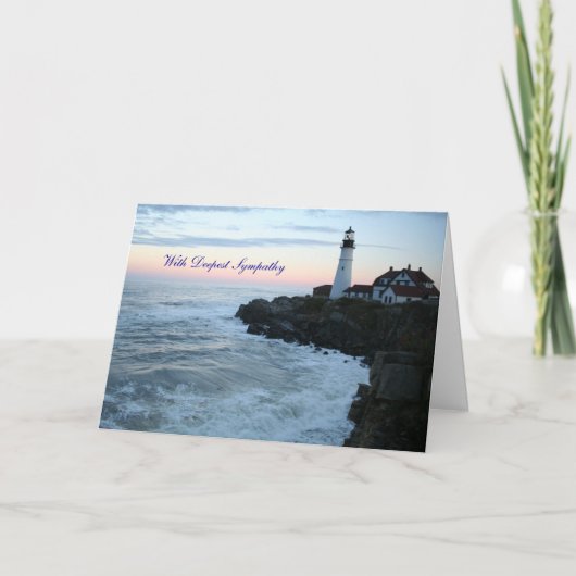 最も深い悔やみや弔慰のライトハウスカード カード (正面)