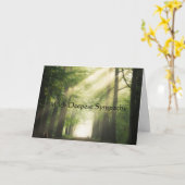 最も深い悔やみや弔慰の光を壊す森林樹で カード (黄色い花)