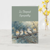 最も深い悔やみや弔慰の水彩平和な鳥で カード (黄色い花)