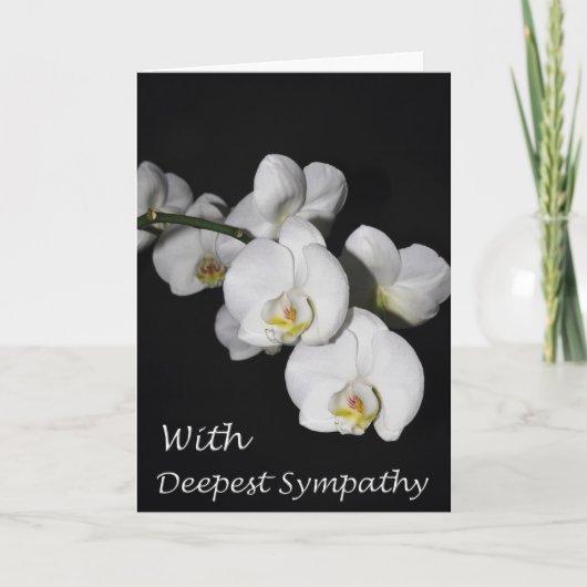 最も深い悔やみや弔慰の蘭の花で カード (正面)