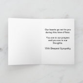 最も深い悔やみや弔慰の蘭の花で カード (内部)