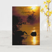 最も深い悔やみや弔慰のswan湖、 カード (黄色い花)