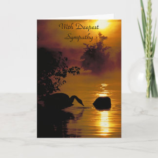 最も深い悔やみや弔慰のswan湖、 カード