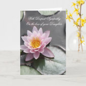 最も深い悔やみや弔慰カードを持つ娘の損失 カード (黄色い花)