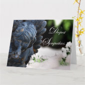 最も深い悔やみや弔慰ガーデンスノーエンジェルと鳩 カード (黄色い花)