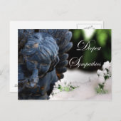 最も深い悔やみや弔慰ガーデンスノーエンジェルと鳩 ポストカード (正面/裏面)