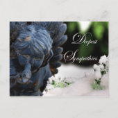 最も深い悔やみや弔慰ガーデンスノーエンジェルと鳩 ポストカード (正面)