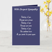 最も深い悔やみや弔慰グリーティングカード カード (黄色い花)