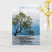 最も深い悔やみや弔慰スカイクラウドレイクツリーマウンテンズ カード (黄色い花)