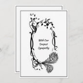 最も深い悔やみや弔慰ブラックフローラスクロミニマルール白 (正面/裏面)