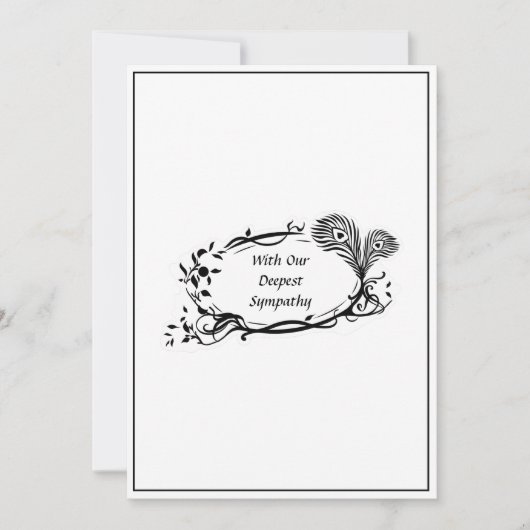 最も深い悔やみや弔慰ブラックフローラスシンプルクロール白 (正面)