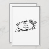 最も深い悔やみや弔慰ブラックフローラスシンプルクロール白 (正面/裏面)