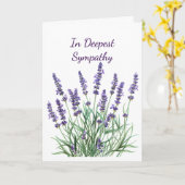 最も深い悔やみや弔慰ラベンダーパープルガーデンフラワー カード (黄色い花)