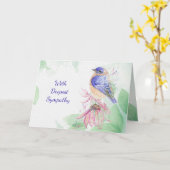 最も深い悔やみや弔慰損失ブルーバード カード (黄色い花)