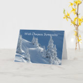 最も深い悔やみや弔慰景観山雪 カード (黄色い花)