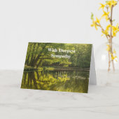 最も深い悔やみや弔慰湖の反射 カード (黄色い花)