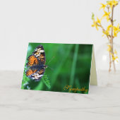 最も深い悔やみや弔慰蝶デザイン カード (黄色い花)