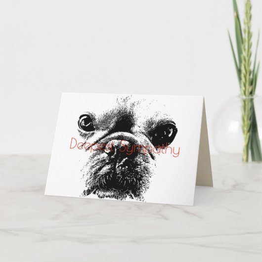 最も深い悔やみや弔慰 カード (正面)