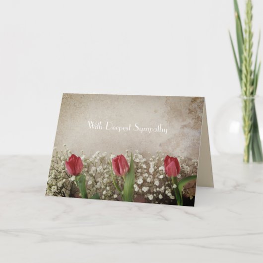 最も深い悔やみや弔慰 カード (正面)