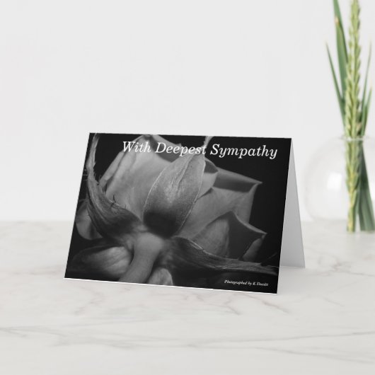 最も深い悔やみや弔慰 カード (正面)