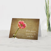最も深い悔やみや弔慰 – ピンクデイジー カード (正面)