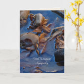 最も深い悔やみや弔慰、ブルーウォーターの紅葉 カード (黄色い花)