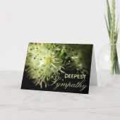 「最も深い悔やみや弔慰」ホワイト・フローラ・カード カード (正面)