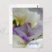 最も深い悔やみや弔慰 ポストカード (正面/裏面)