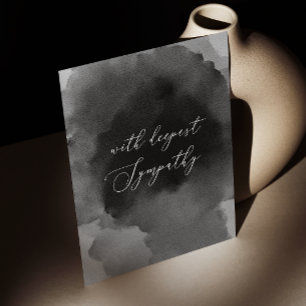 最も深い悔やみや弔慰。水彩黒文字