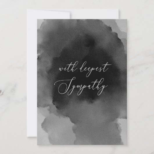 最も深い悔やみや弔慰。水彩黒文字 (正面)