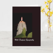 最も深い悔やみや弔慰、燃えるろうそく カード (黄色い花)