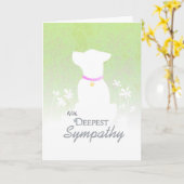 最も深い悔やみや弔慰 – 犬の同情カード カード (黄色い花)