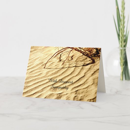 最も深い悔やみや弔慰、砂漠の砂挨拶 カード (正面)