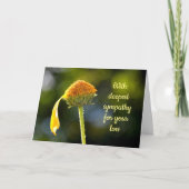 最も深い悔やみや弔慰-花付き カード (正面)