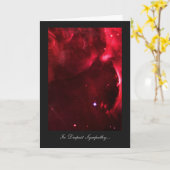 最も深い悔やみや弔慰、遺族、オリオン星雲 カード (黄色い花)