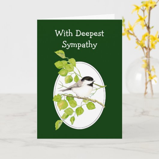 最も深い悔やみや弔慰、鳥との聖なる書物、 経典心地よい カード (黄色い花)