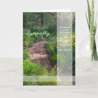 最も深い悔やみや弔慰Psalm 23:3 KJV 5x7カード サンキューカード